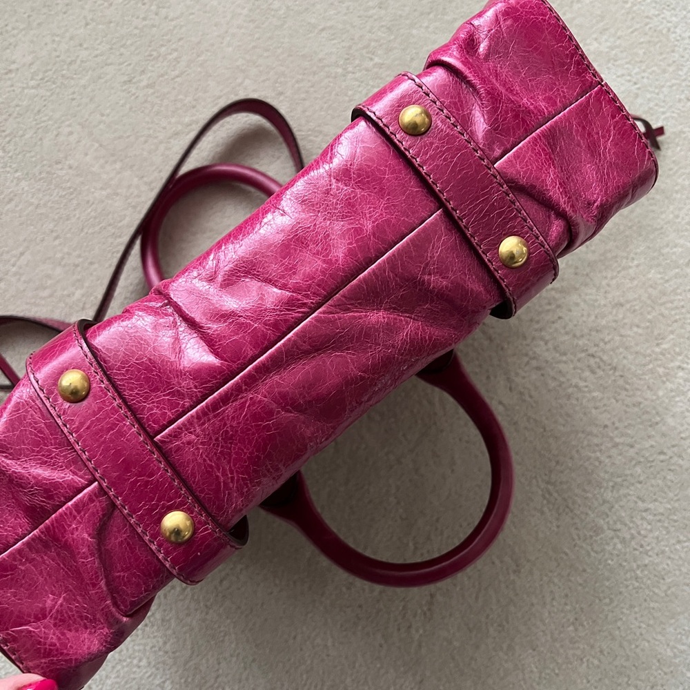 Vintage Miu Miu Vitello Shine Top Handle Satchel - Picture 2 of 9